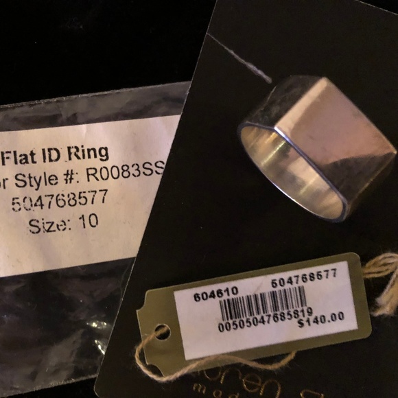 Loren Stewart Men's Flat ID Ring Sterling Silver - Picture 1 of 1